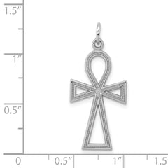 14k White Gold Ankh Cross Pendant