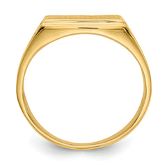 14k 8.5x13.0mm Open Back Men's Signet Ring