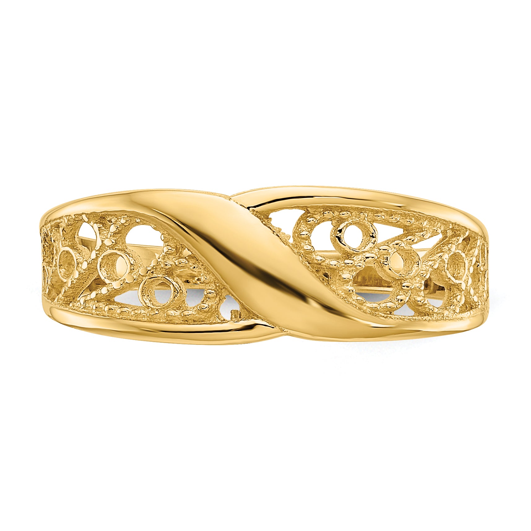 14k Polished Filigree Ring