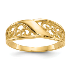 10k Polished Filigree Ring