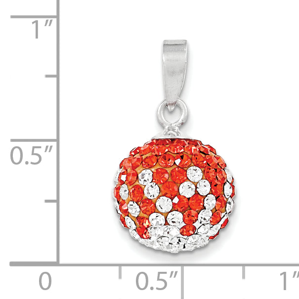 Sterling Silver Swarovski Crystal Ball Pendant Elegant Design by Sophia Jewelers