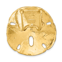 14K Gold Sand Dollar Slide Pendant Fits 8mm & 10mm Omega, Polished Finish