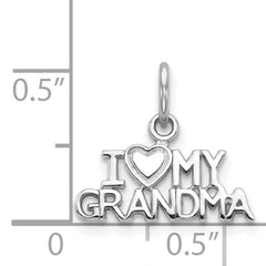 14K White Gold Grandma Charm with Rhodium Finish  Sentimental and Elegant