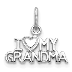 14k White Gold I HEART MY GRANDMA Charm