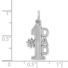 14k White Gold Polished #1 DAD Charm