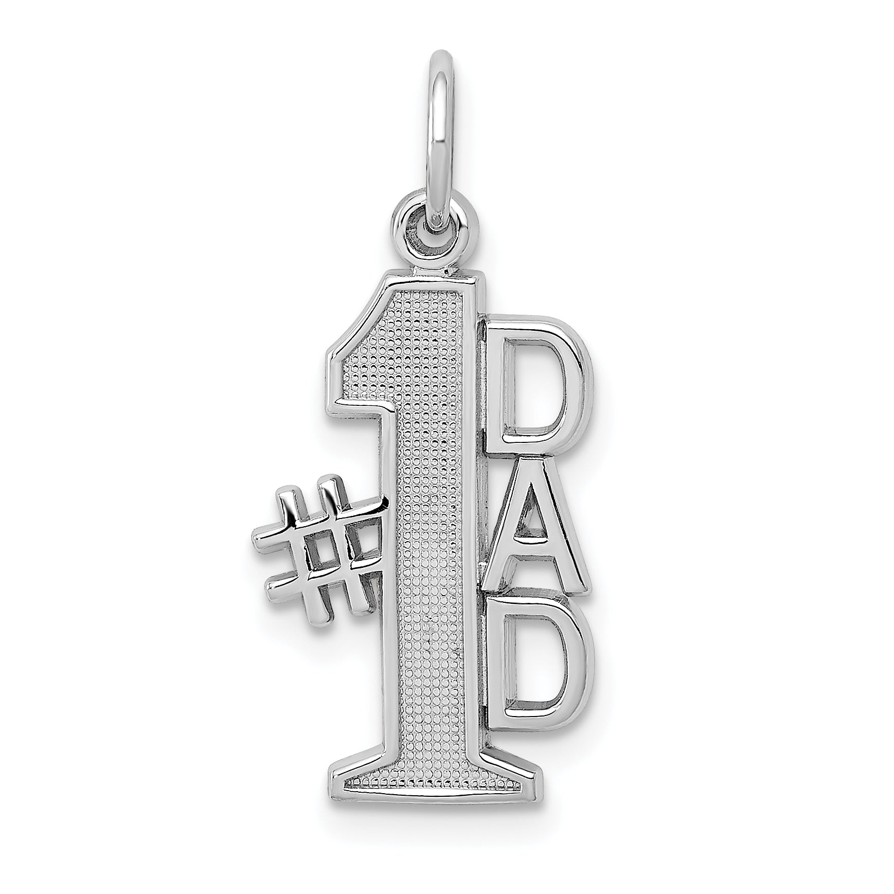 14k White Gold Polished #1 DAD Charm