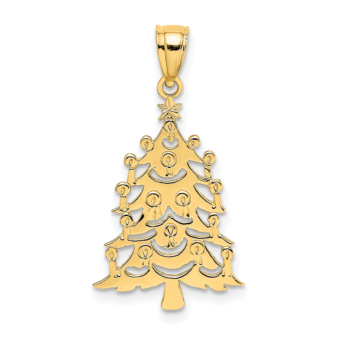 14k Polished Christmas Tree Charm