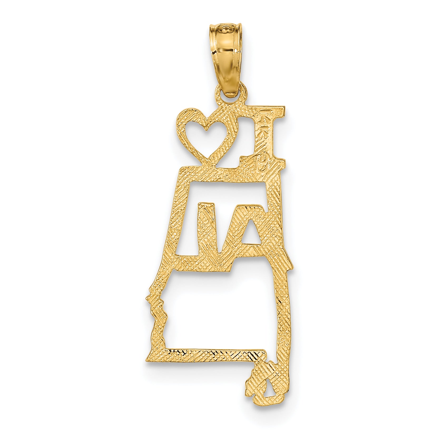 14k Solid Alabama State Pendant