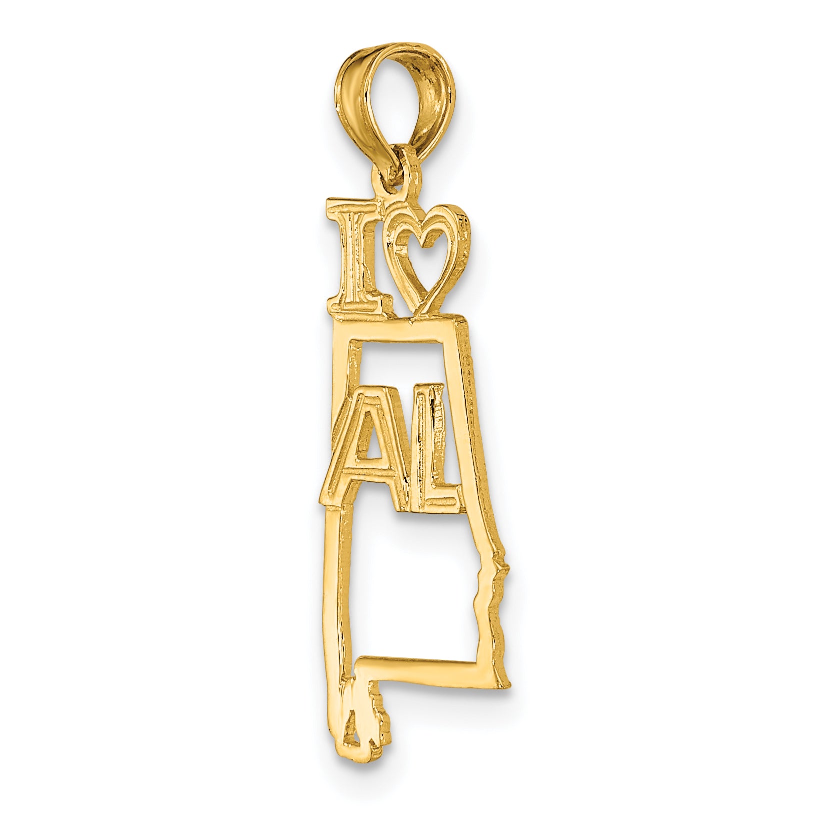 14k Solid Alabama State Pendant