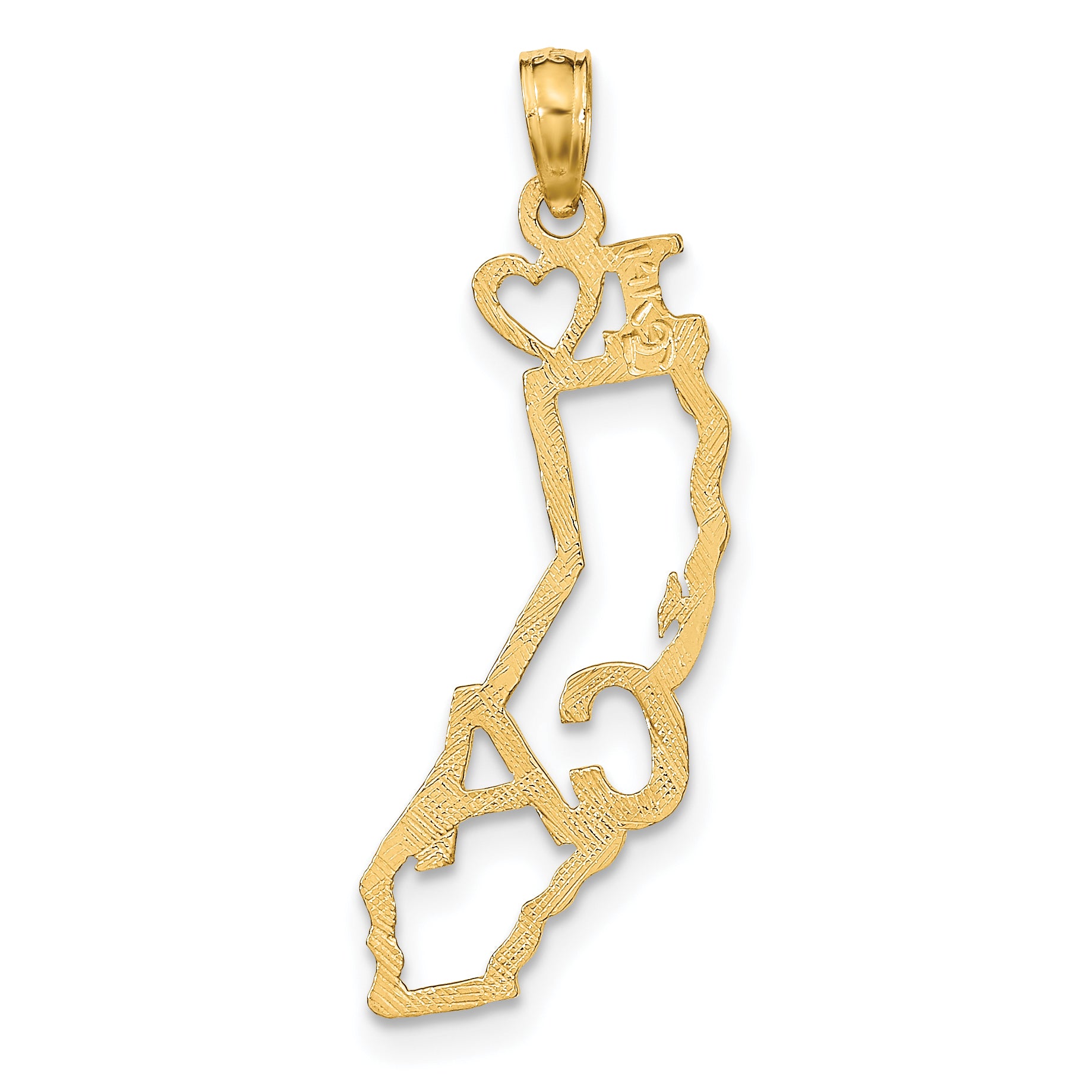 14k Solid California State Pendant