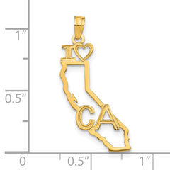 14k Solid California State Pendant