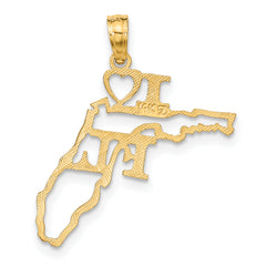 14k Solid Florida State Pendant