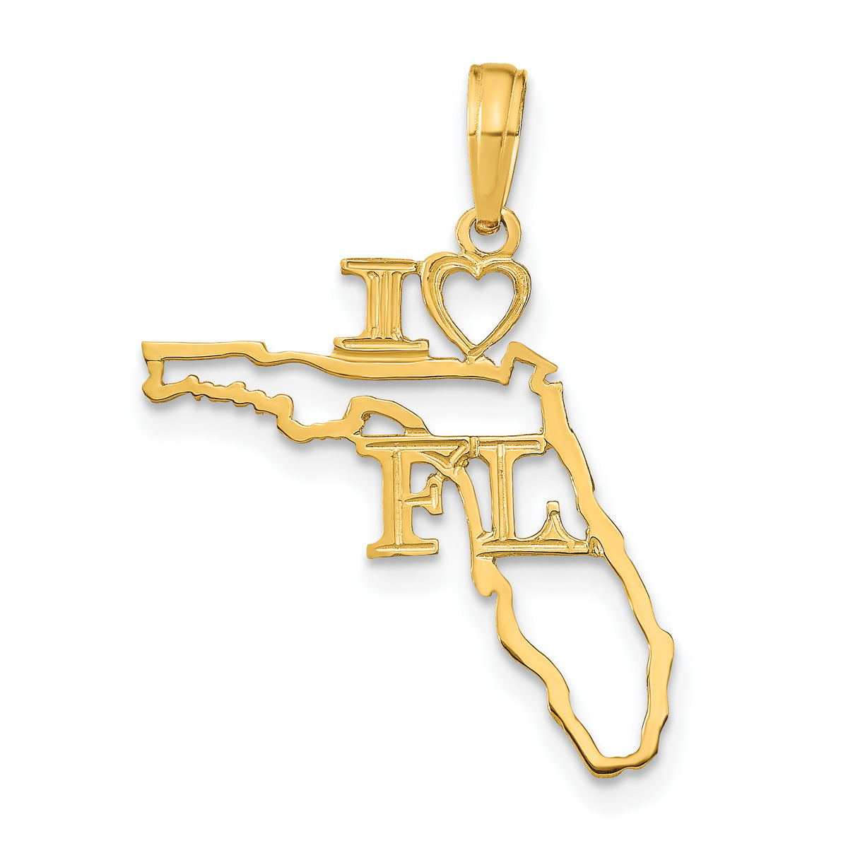 14k Solid Florida State Pendant