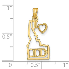 14k Solid Idaho State Pendant