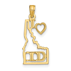 14k Solid Idaho State Pendant