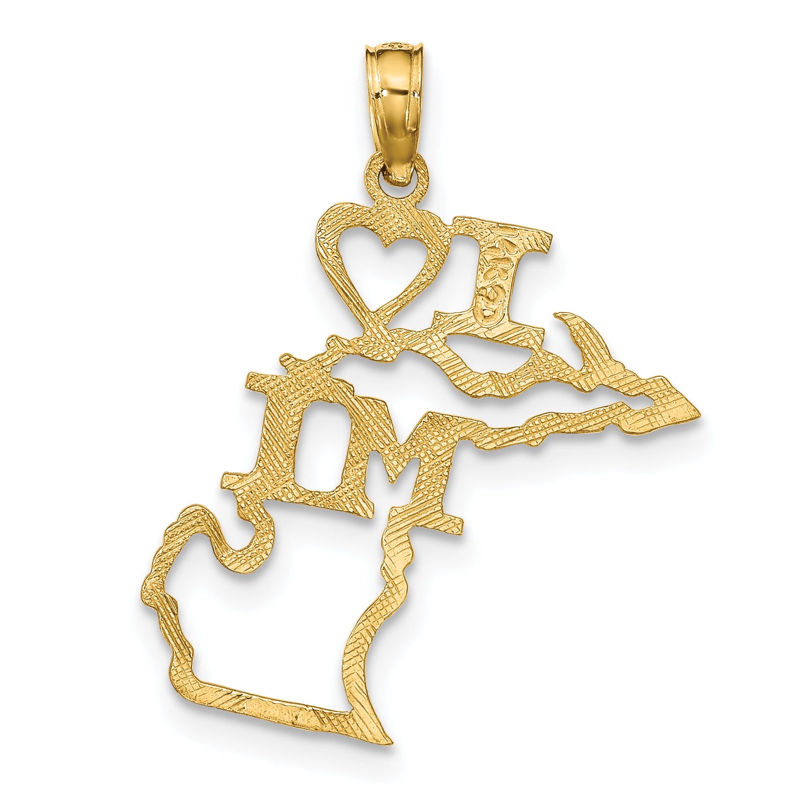 14k Solid Michigan State Pendant