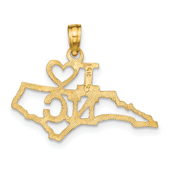 14k Solid North Carolina State Pendant