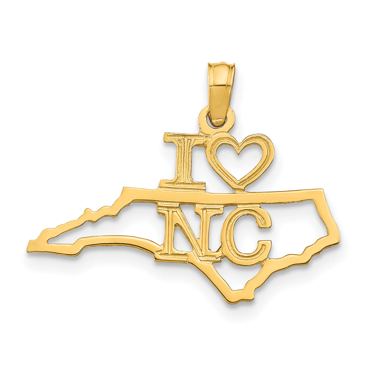 14k Solid North Carolina State Pendant