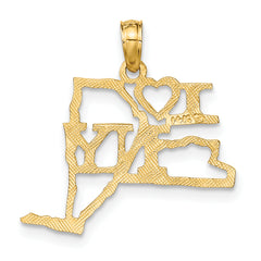 14k Solid New York State Pendant