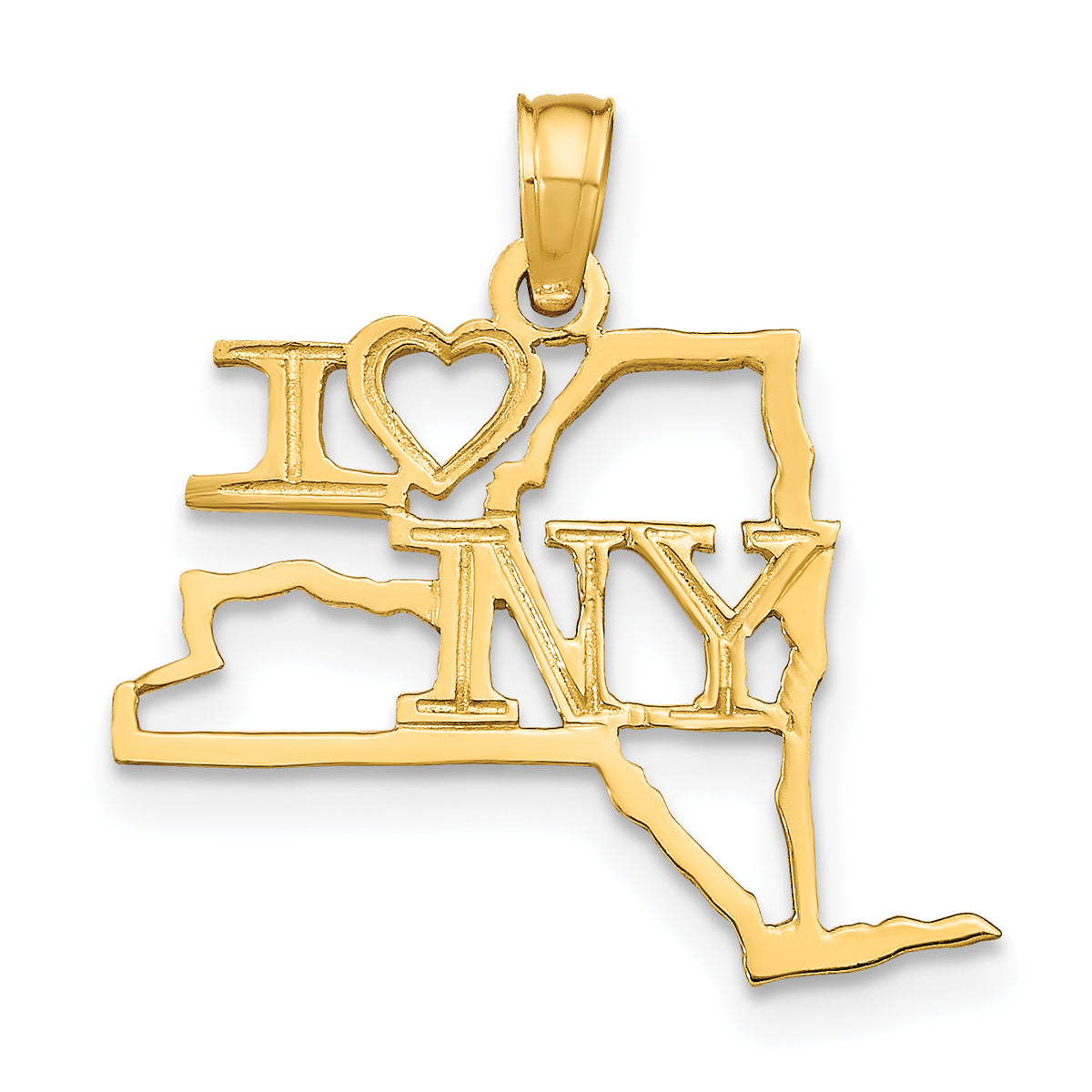 14k Solid New York State Pendant