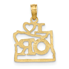 14k Solid Oregon State Pendant