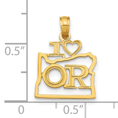 14k Solid Oregon State Pendant