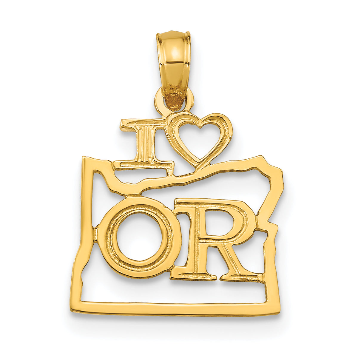 14k Solid Oregon State Pendant