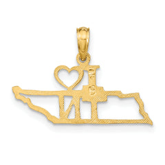 14k Solid Tennessee State Pendant