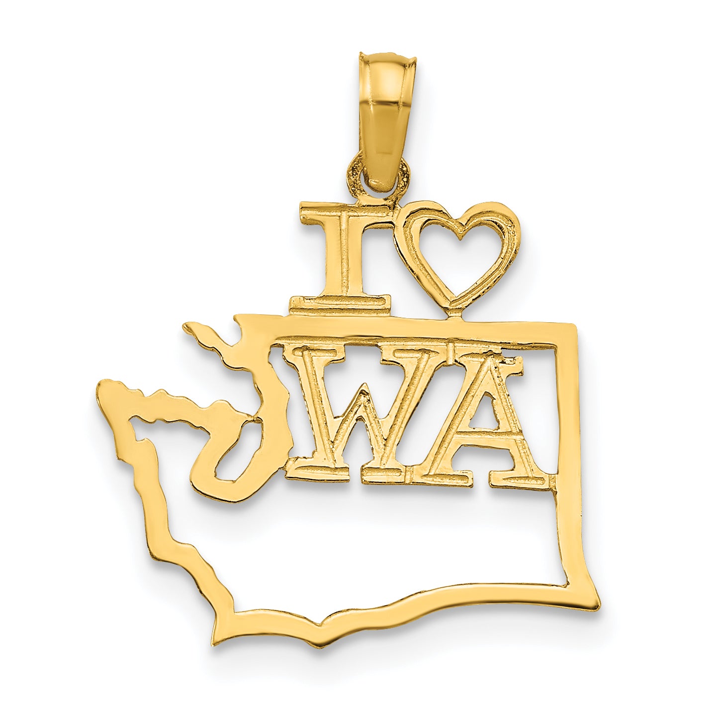 14k Solid Washington State Pendant