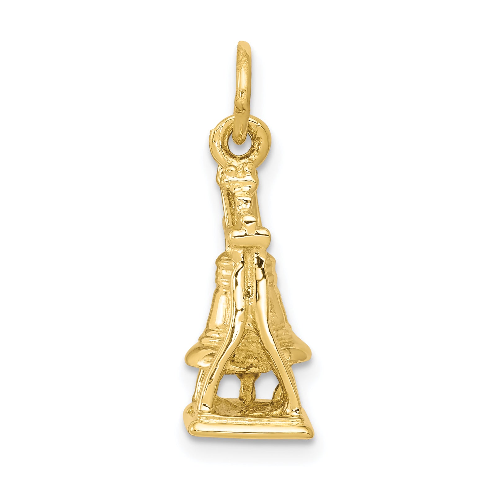 14K Gold Polished 3D Liberty Bell Charm  Solid, Textured, Themed