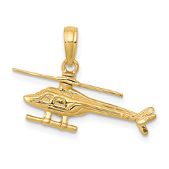 14k 3-D Moveable Helicopter Pendant