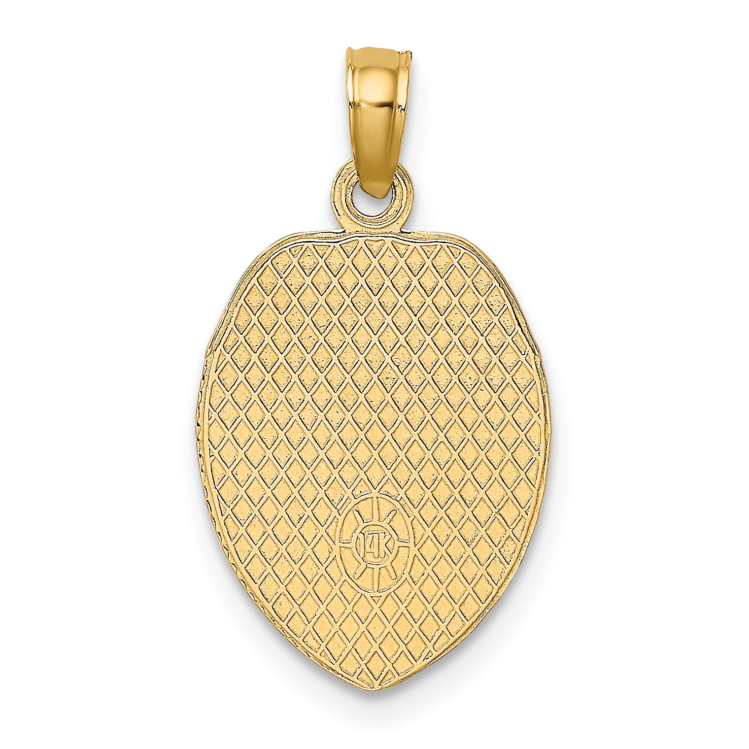 14K Gold Police Officer Badge Pendant with Polished Textured Finish