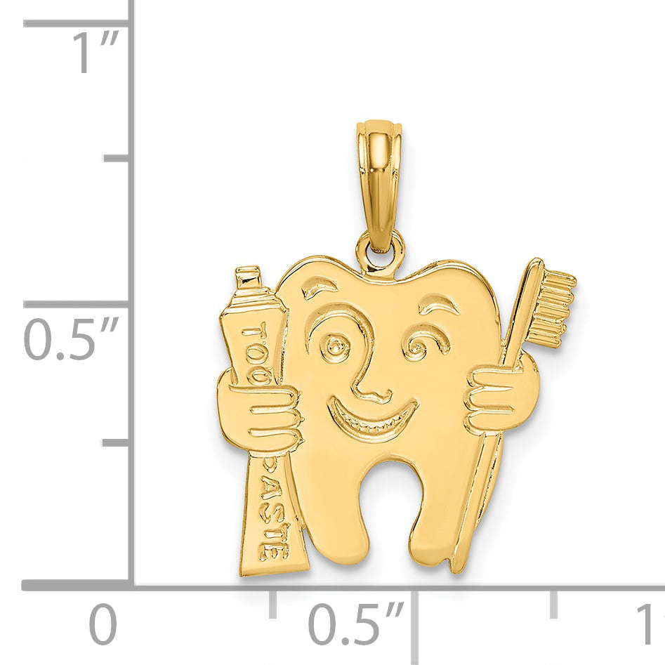 14k Polished Flat-Backed Dental Charm