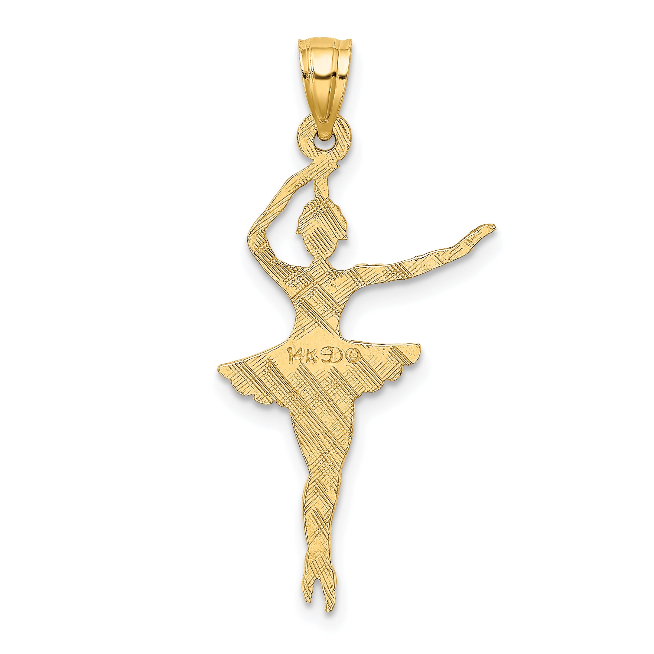 14k Satin Polished Ballerina Charm