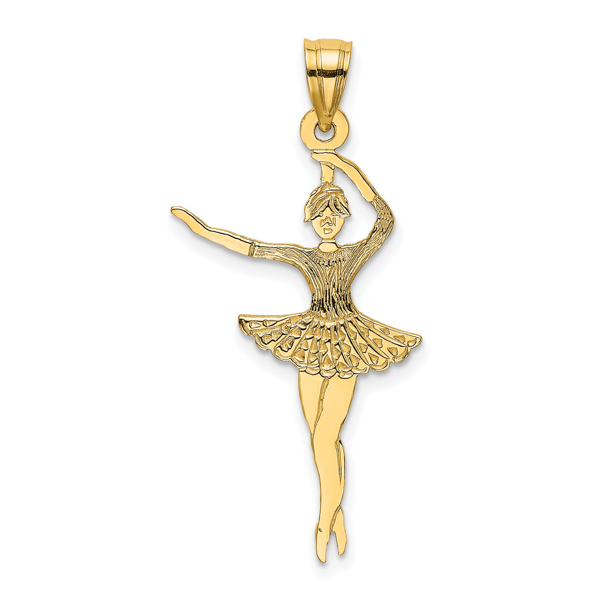 14k Satin Polished Ballerina Charm