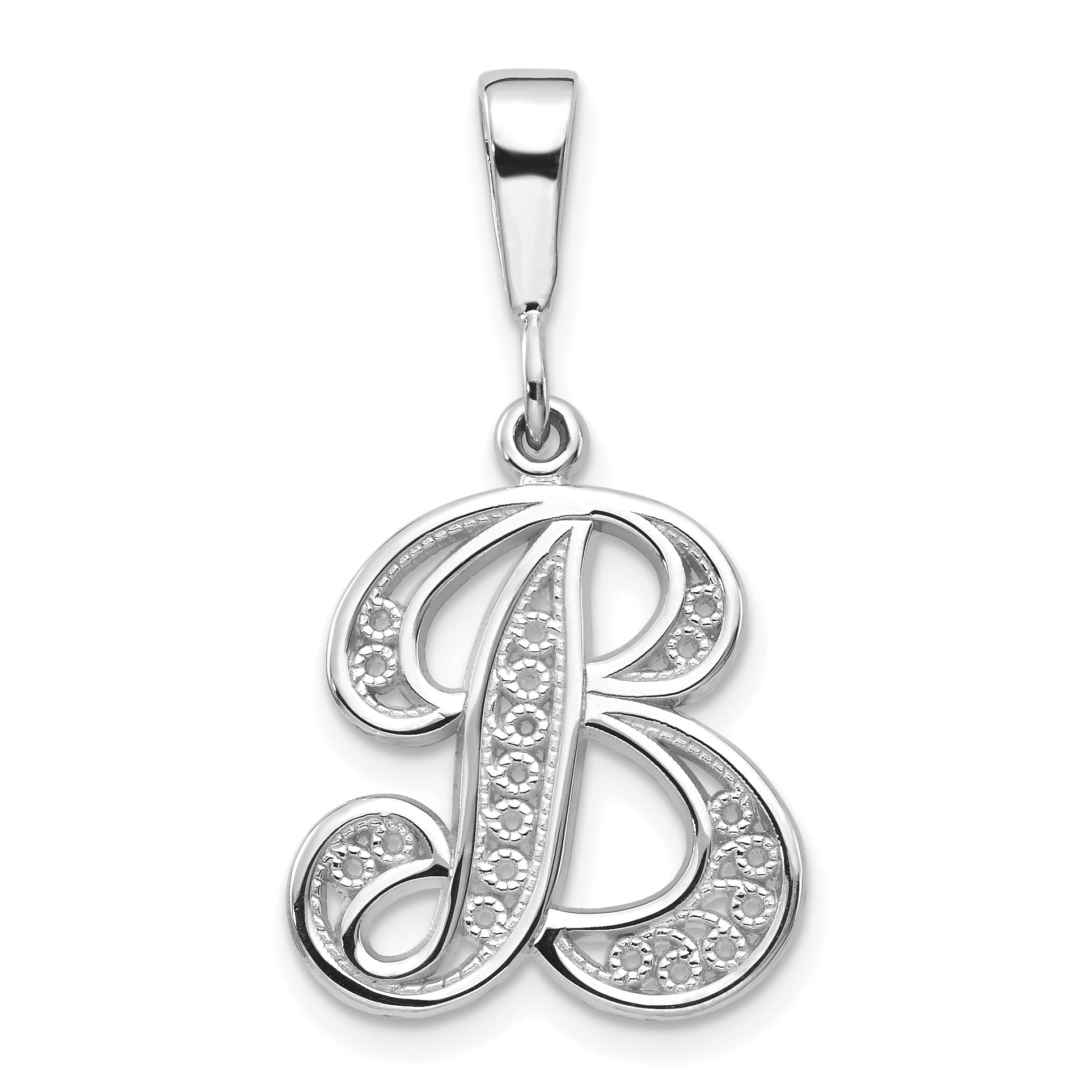 10KW Filigree Initial B Pendant