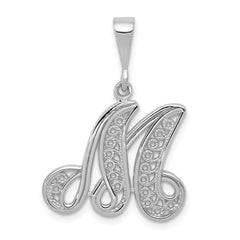 10KW Filigree Initial M Pendant