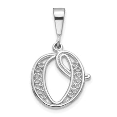 10KW Filigree Initial O Pendant