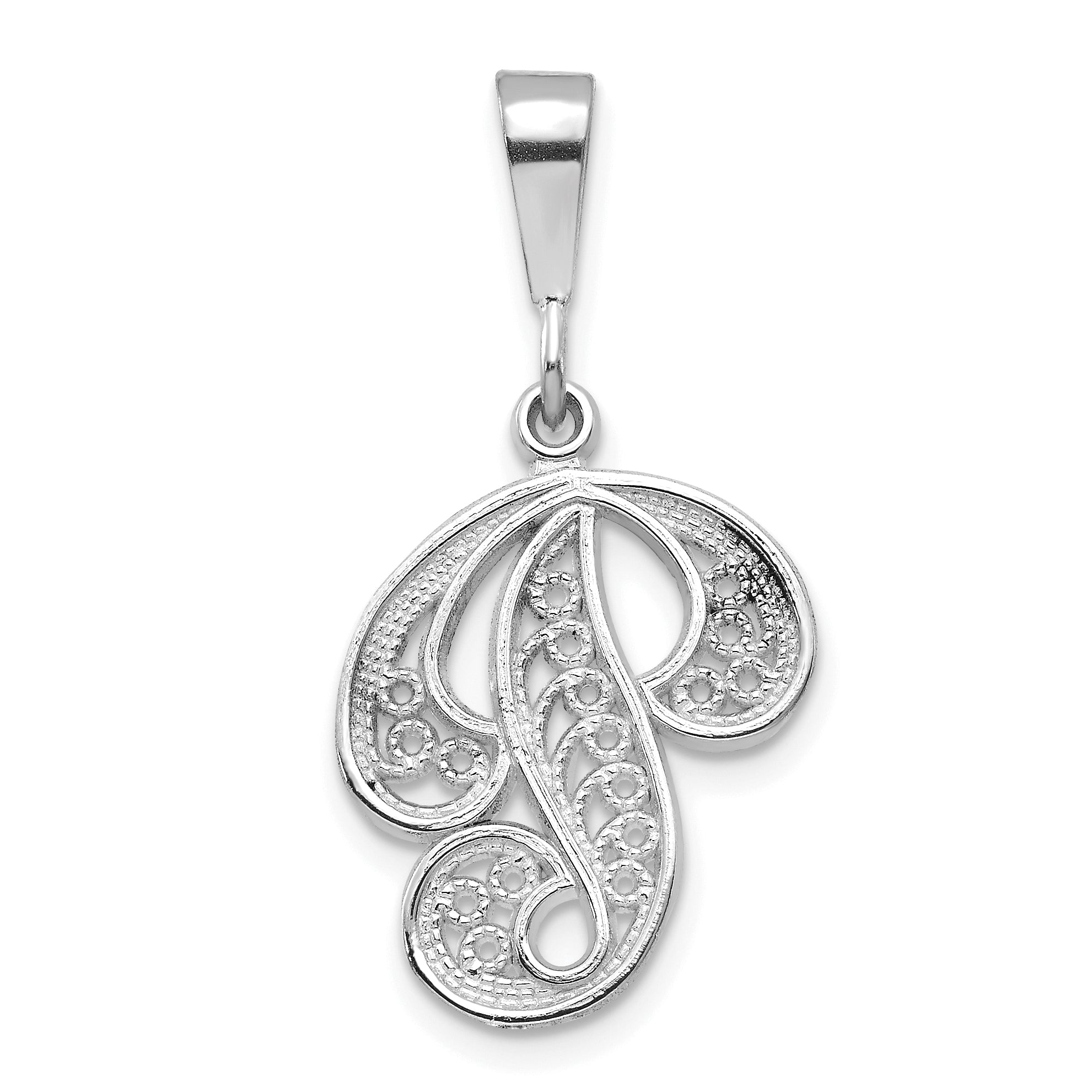 10KW Filigree Initial P Pendant