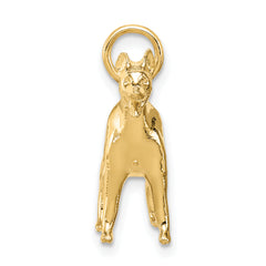 14K Gold 3D German Shepherd Charm with Polished Finish