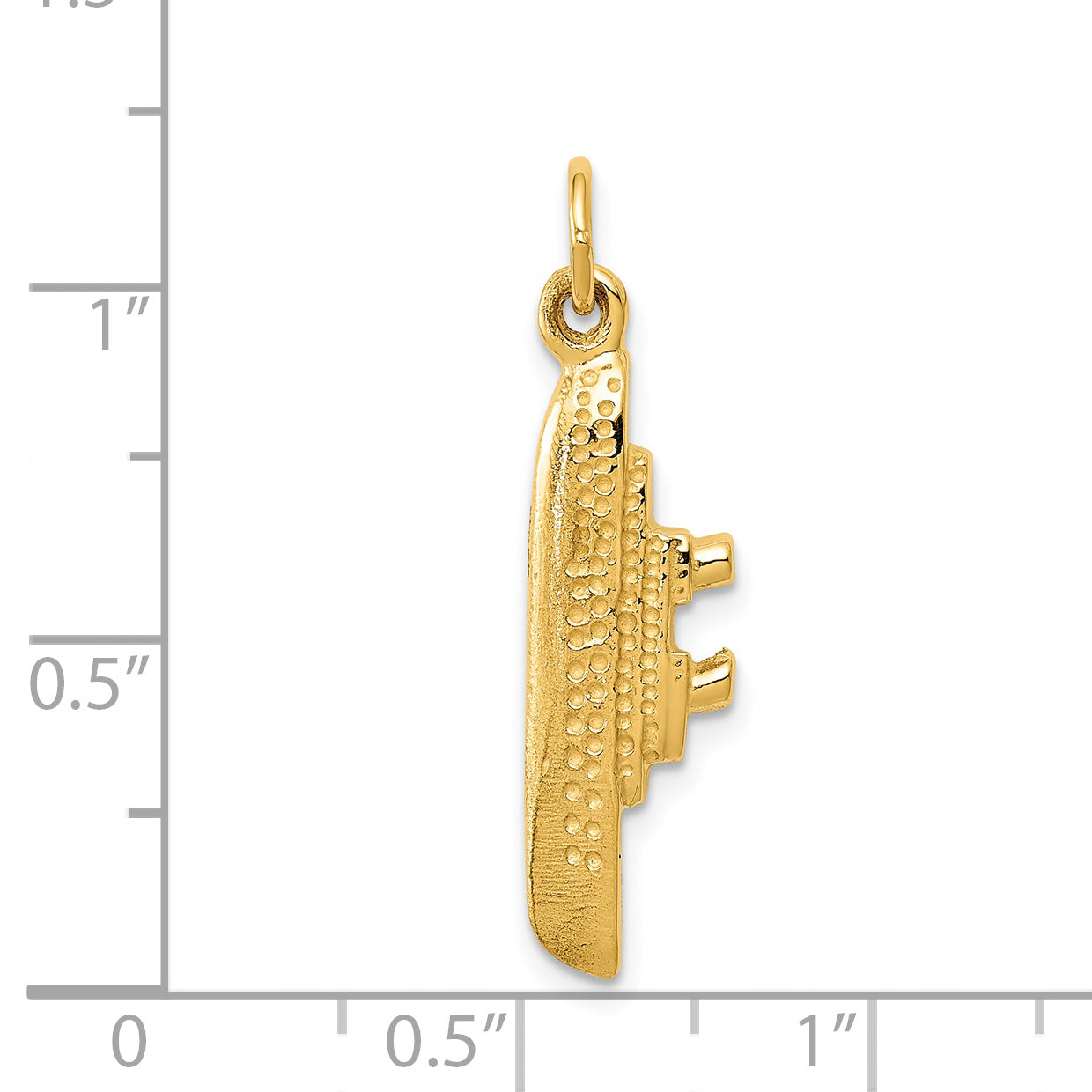 14k Solid Polished 3-D Cruise Ship Charm