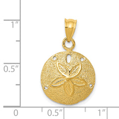 14k Solid Polished Laser-Cut Sand Dollar Pendant