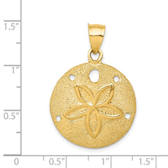 14k Solid Polished Laser-Cut Sand Dollar Pendant