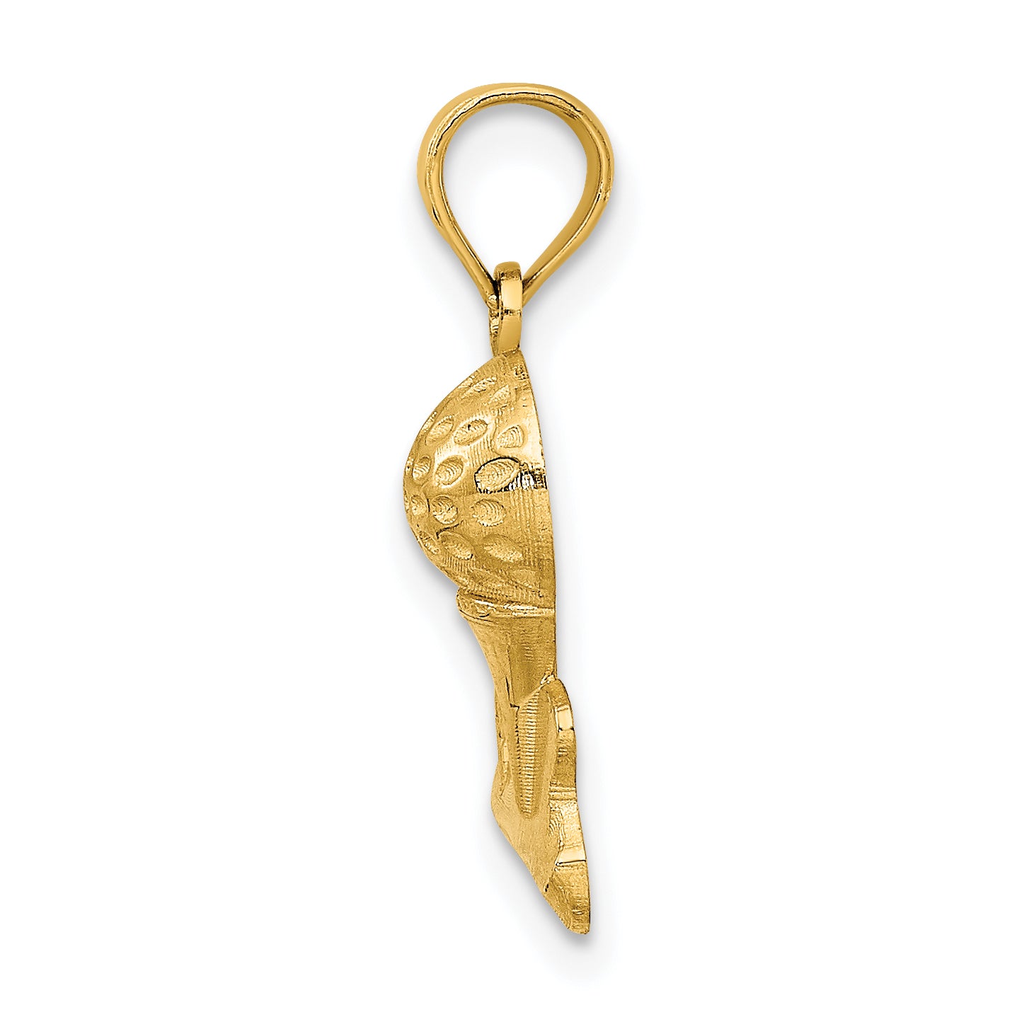 14k Solid Polished Golfing Charm