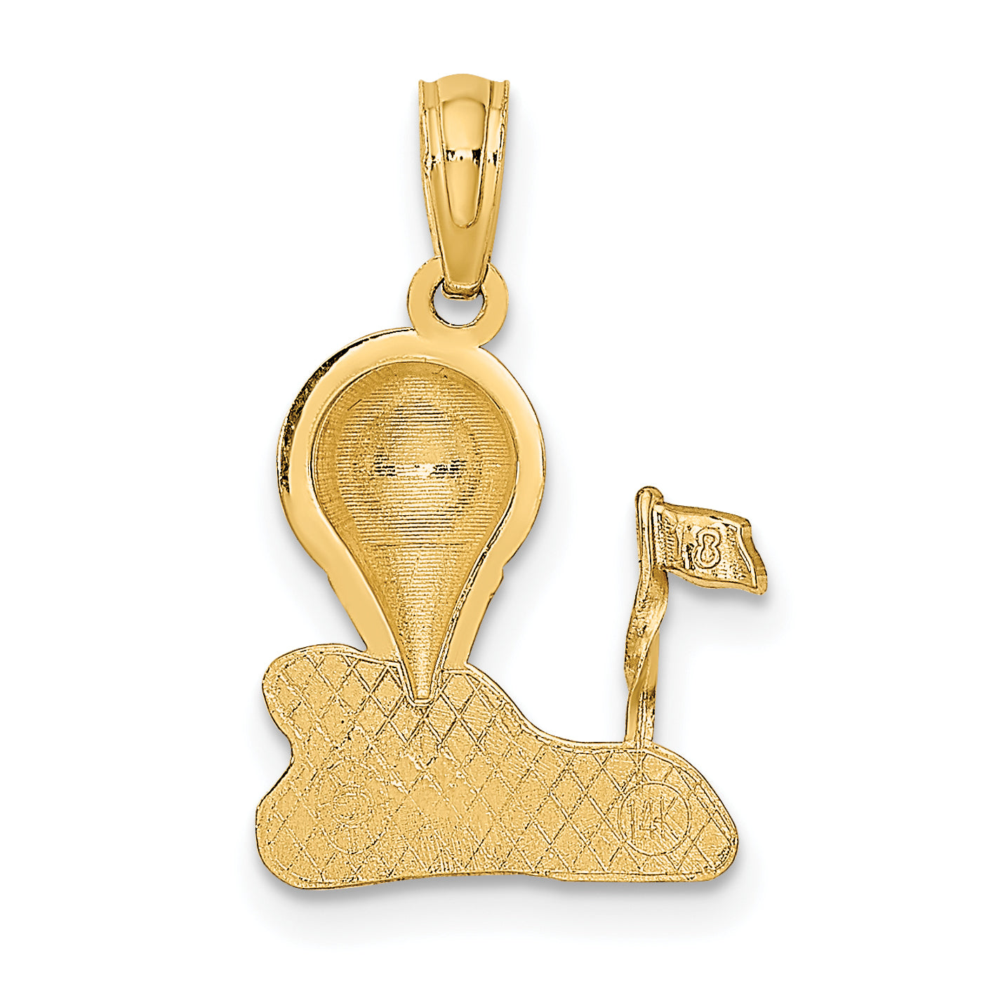 14k Solid Polished Golfing Charm