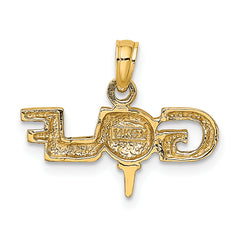 14K Solid Polished GOLF Charm