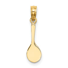 14K Solid Polished 3-D Tennis Racquet Charm