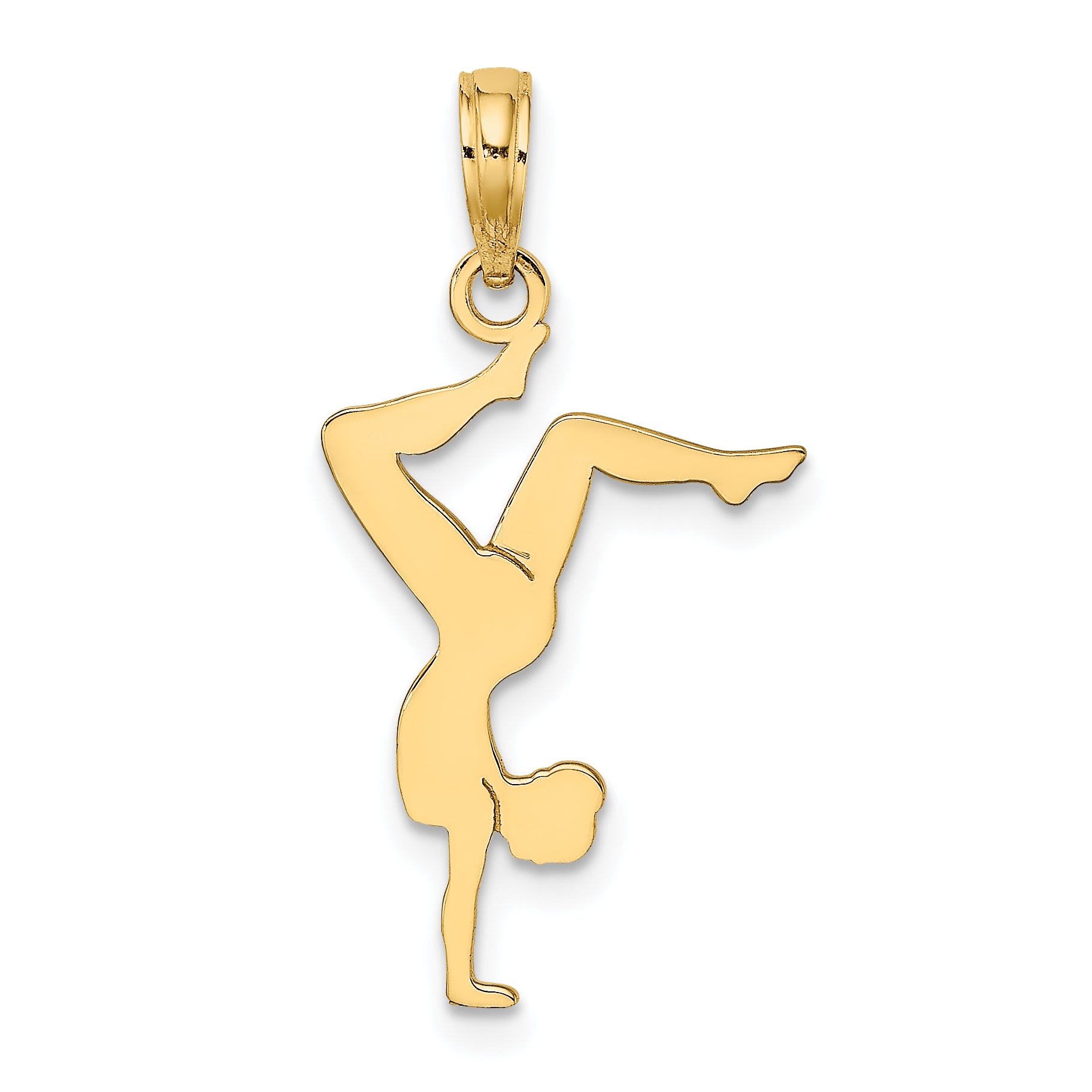 14k Solid Polished Gymnast Charm