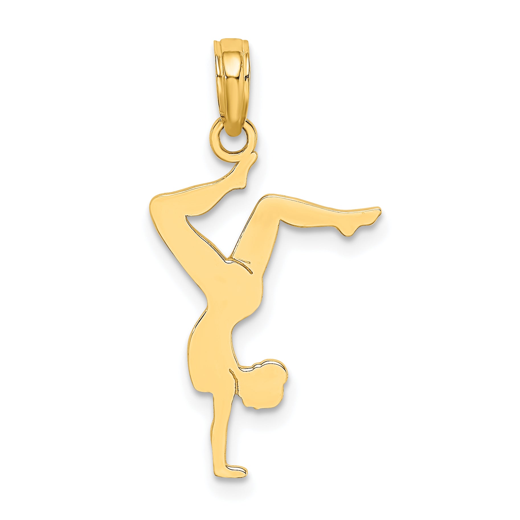 14k Solid Polished Gymnast Charm