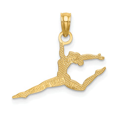 14k Solid Polished Gymnast Charm